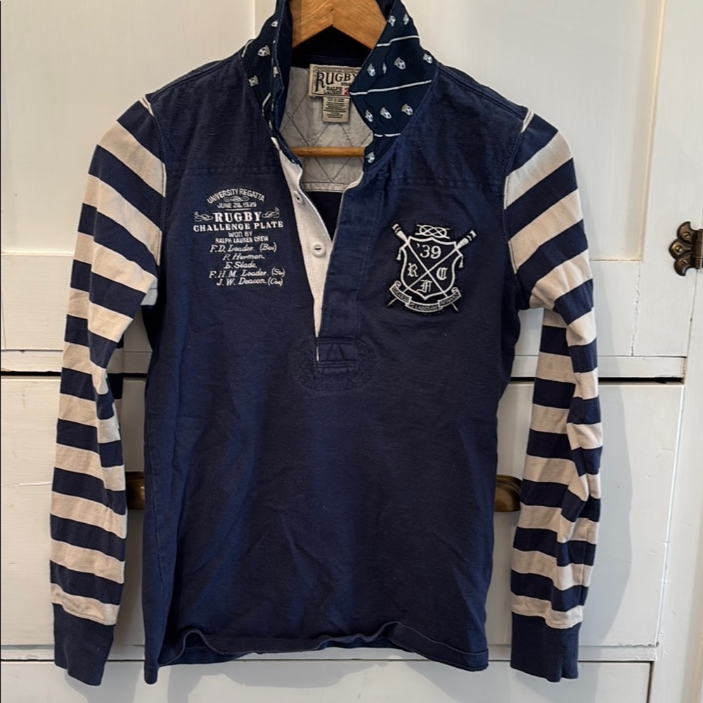 Rare 2004 Rugby by Ralph Lauren Long Sleeve Rugby Shirt XS Women's / Youth S